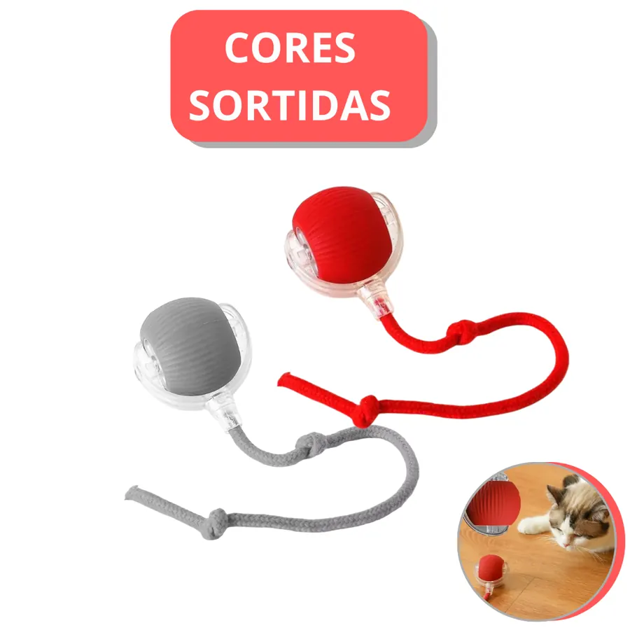 Bolas inteligentes para pets nas cores vermelha e cinza